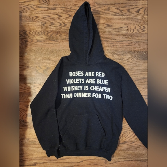 Black Pullover Hoodie with Quote - Picture 1 of 5